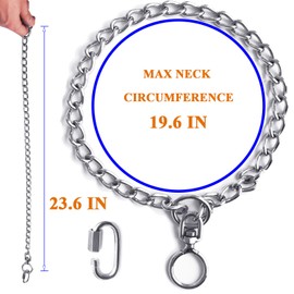 Dog Collar Metal Chain Stainless Steel Collar Adjustable with Buckle Show Slip Collars Strong for Medium Large Dogs Pet Gift
