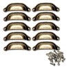 10pcs Brass Door Cabinet Handles Antique Knobs Drawer Shell Pull
