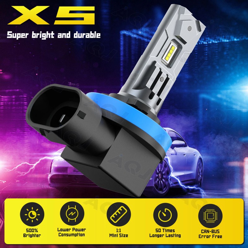 AQJ H11+H11 LED Headflight Combo Bulbs Light KIT AS For
