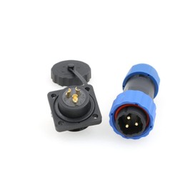 ZBLZGP SD20 Plug Aviation Gold-Plated Waterproof IP68 Male Wire Faceplate Power Chassis Metal Plug 25A 380V 3Pin for LED Lighting Outdoor