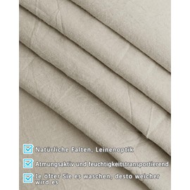 ATsense Set of 2 Cushion Covers Measuring 80 x 80 cm, 100% Washed Cotton, with Zip, Super Soft Premium and Cosy Cushion Covers, Beige