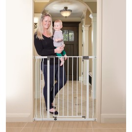 Dreambaby Liberty Extra-Tall Baby Safety Gate - with Smart Stay Open Feature - Fits Openings 29.5-36.5 inches Wide - White - Model L768