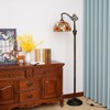 Blivuself Tiffany Floor Lamp Yellow Sunflower Stained Glass Gooseneck Reading