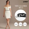 LEACOOLKEY Women Skinny Leather Belt Modern Slim Thin Waist Belt