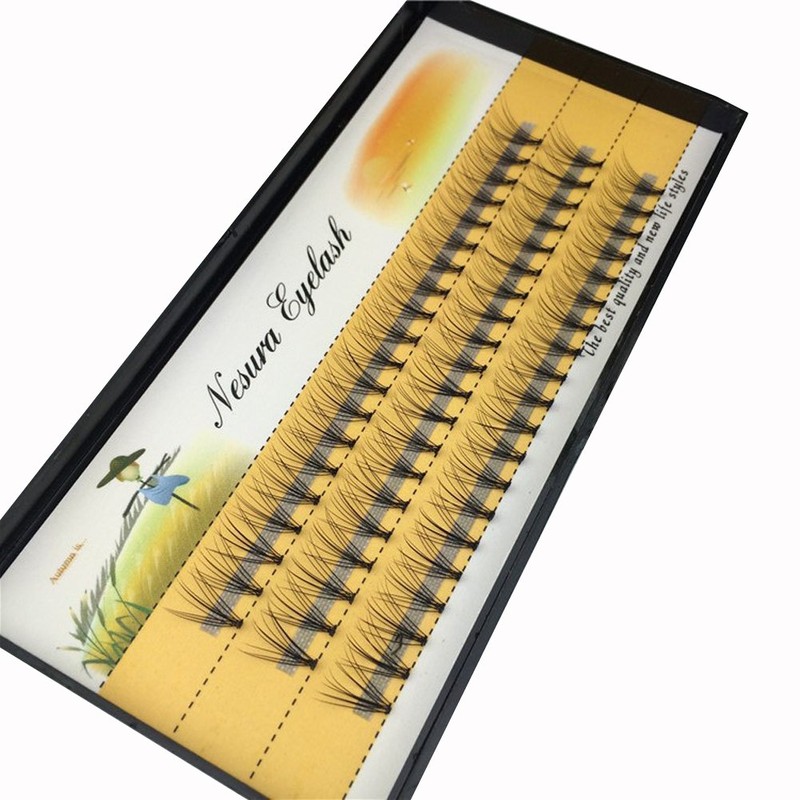 BODERMINCER 10D 60pcs Black Handmade False Eyelashes Natural Long Individual