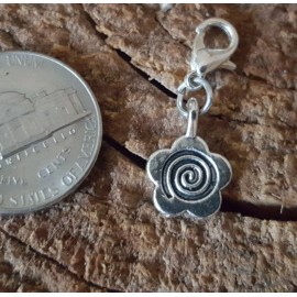 MGK Celtic Silver Spiral Flower Mini Clip Charm Pendant for bracelet chain Locket