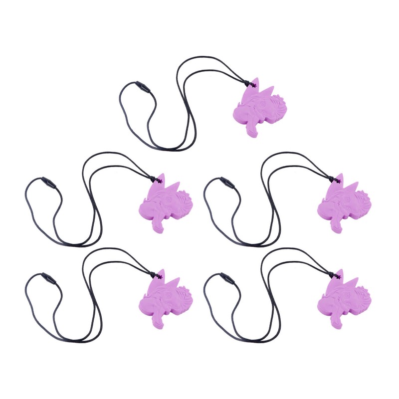 5Pcs Chew Necklace Food Grade Silicone Chewing Pendant for Toddlers