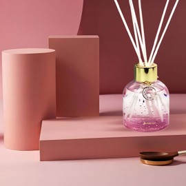 Reed Diffuser Set, Pretty Valley Home Diffuser 80Ml / 2.7 fl OZ Gift Box - Includes Reed Diffuser Sticks, Long Lasting Fragrance Oil and Glass Bottle for Office Living Room Decor (Jasmine)