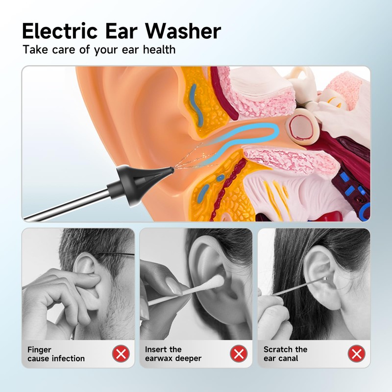 Electric Ear Wax Removal Kit - Ear Cleaner with Water