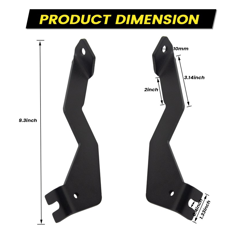 KANGIKX F150 Front A-Pillar Hood Hinges LED Work/Cube Light Mount