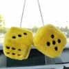 Fuzzy Plush Dice for Car Mirror, Pair of Retro 3”
