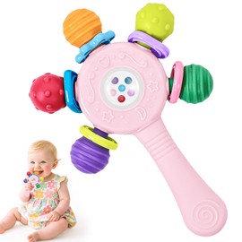 Lebensmittel - Qualität Baby Rassel - Zahnring - BPA - frei (Pink)