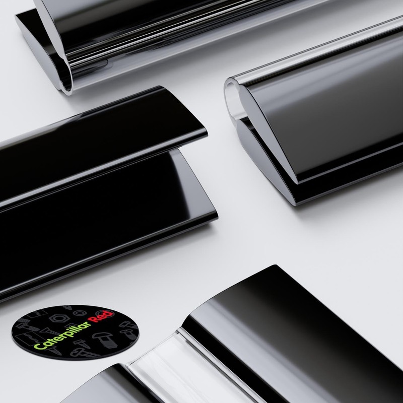 3 x 300 mm black flex hinges with low profile,