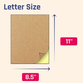 30 Sheets, Kraft Sticker Paper Labels, Laser/Inkjet Printing - Letter Size (8.5 x 11)
