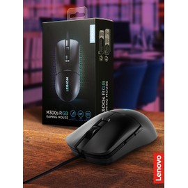 Lenovo Legion M300s RGB Wired Gaming Mouse - 8,000 DPI Adjustable Sensor, 6 Programmable Buttons & 20-Million Clicks Durability with Optimized Comfort (Black)
