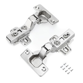 LONTAN Classic Cabinet Door Hinges Pack of 4 Silver Steel Brushed Soft Close 105° Opening Angle Inner Stop Pot Hinges 35mm