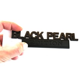SBSYAUDE 2pcs Black Pearl Emblem Decal Custom 3D Letter Black Pearl Edition Badge Sticker Compatible with Truck F150 F250 F350 Silverado 1500 2500 3500 (Black)