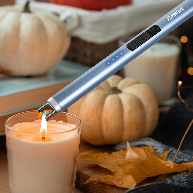 Futratrix Electric Candle Lighters Arc Windproof Flameless USB Rechargeable Lighter