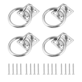 SKENGWEL 304 Stainless Steel Square Eye Pad Plate, Heavy Duty Hammock Kits and Ceiling Hooks Diamond Pad Eye Plates 5 mm Heavy Duty Anchor with Loop for Hanging Hammock Boxing Punch Bag Yoga Rope