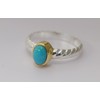 Turquoise Mixed Metal Gold-Plated Sterling Silver Ring US Size 6