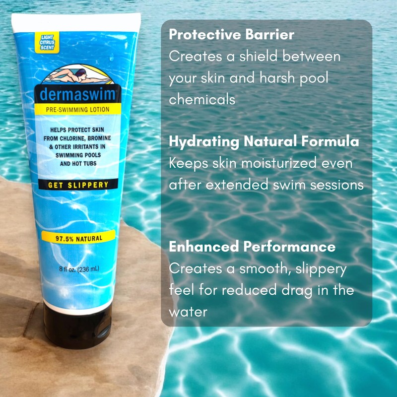 DERMASWIM Pre-Swim Lotion for Chlorine Protection – 8 fl oz