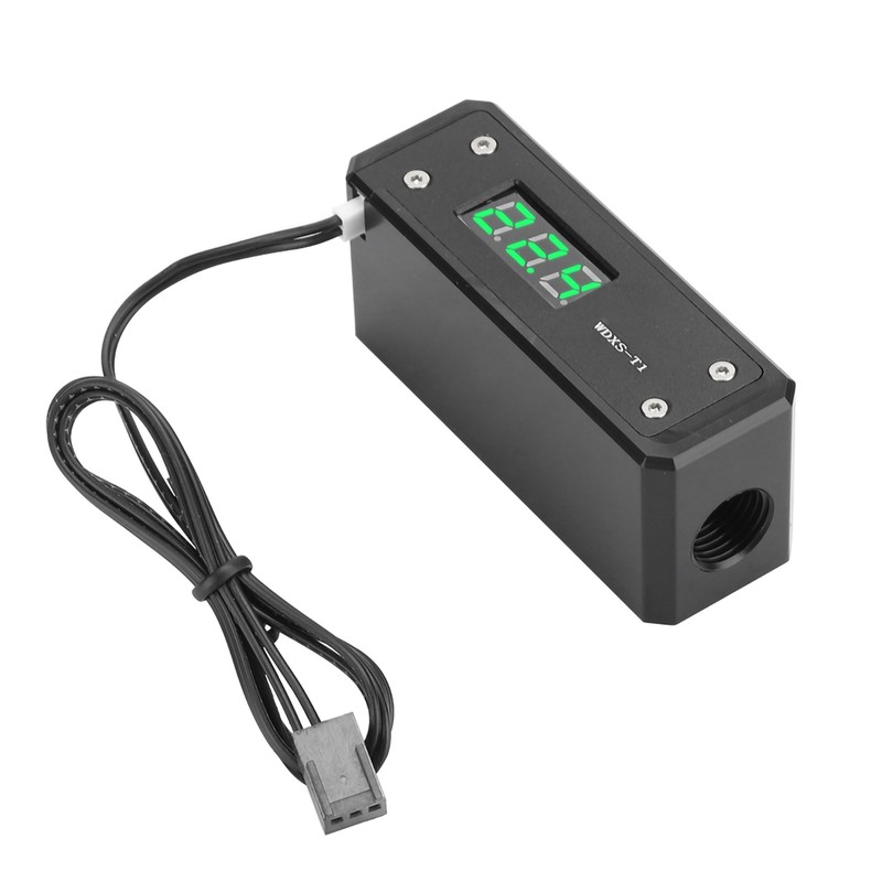Water Cooling Digital Thermometer G1/4 Black Panel Red Blue Green