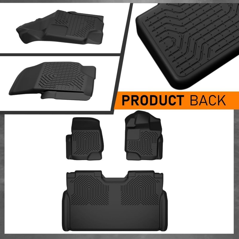 G-PLUS Floor Mats 3PCS, Fit for Ford F150 SuperCrew 2015-2025(Includes