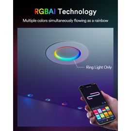 Lumary Smart Retrofit LED Recessed Lighting 5/6 Inch w/RGB Ring, 11W+2W RGBAI Retrofit Can Light, Wi-Fi Bluetooth Direct Connect, 66 Scenes Modes Work with Alexa Google, CRI 90 ETL 1000Lm, 1 Pack