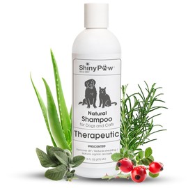 Unscented Dog Shampoo for Sensitive Skin by Shiny Paw 16 oz | Hypoallergenic Tearless Dog Shampoo Itchy Skin Relief | Dandruff Free | Made in USA