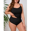 Beautife Womens Plus Size Tankini Swimsuits Tummy Control Full Coverage