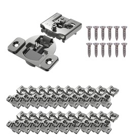 20 Pack 1-1/2" Overlay Soft Close Hinges, 3D Adjustable Cabinet Door Hinges with Speed Control (0-7s), Satin Nickel Face Frame Hinge for 16-24mm Door & 19mm Frame