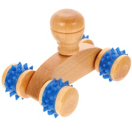 Healvian 1 Piece Wooden Massage Roller Car Shaped Neck Massager Manual Shoulder Roller Trigger Point Massager Body Massage Tool for Neck Shoulder Knee