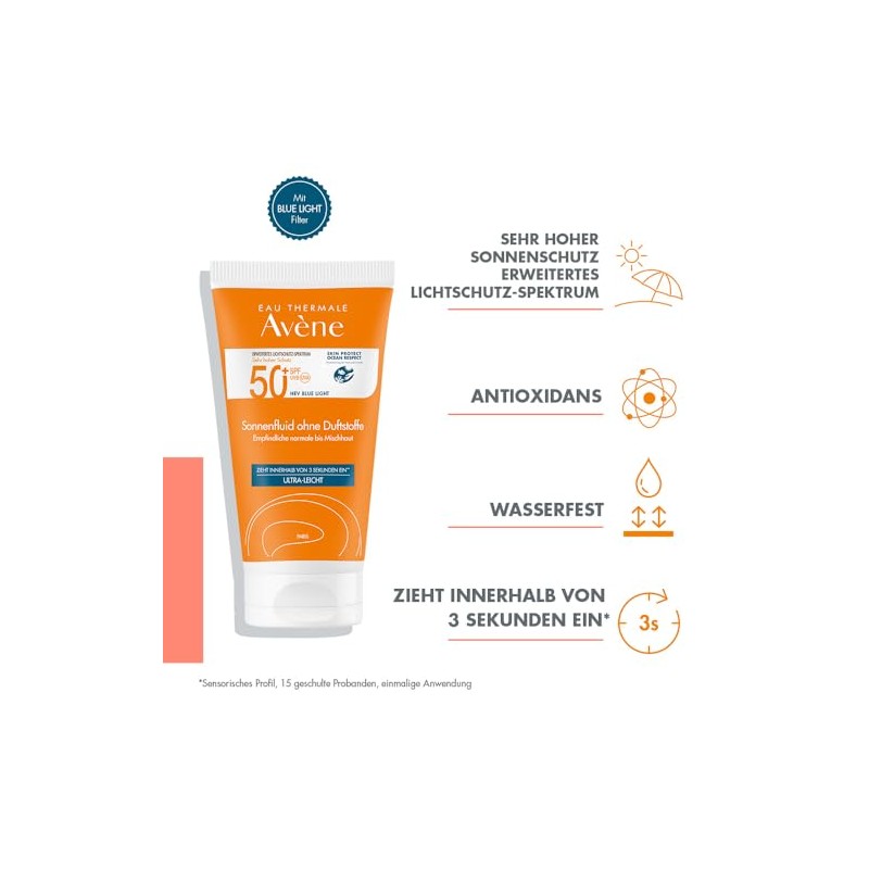 AVENE Sun Fluid SPF 50+ Fragrance-Free 50 ml