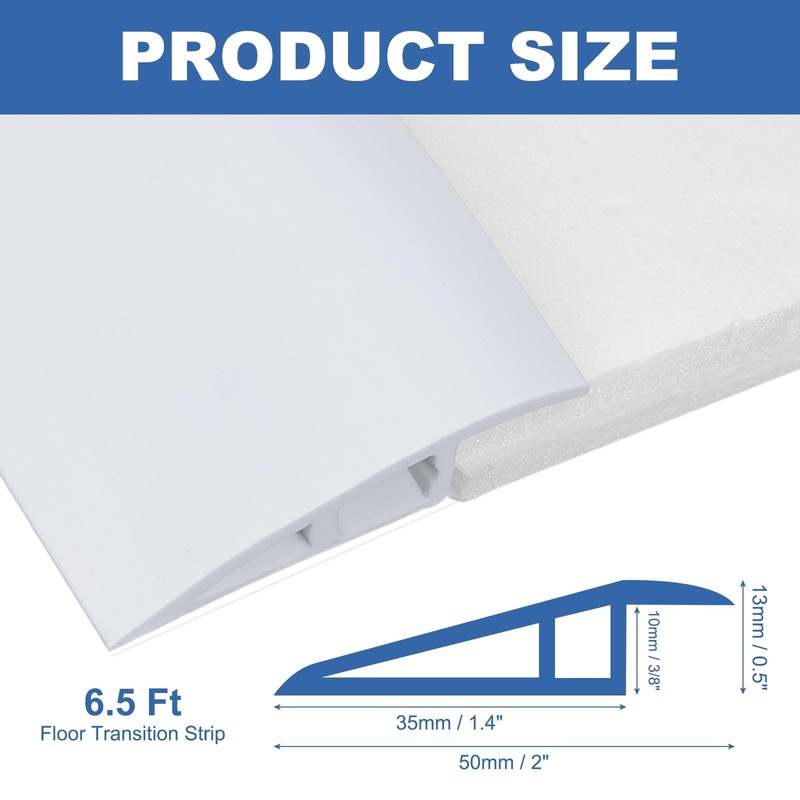 uxcell Floor Transition Strip 6.5ft Self-Adhesive Flooring Edge Trim Strip