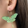 WCRAZYE Colorful Moon Butterfly Moth Dangle Earrings for Women Statement