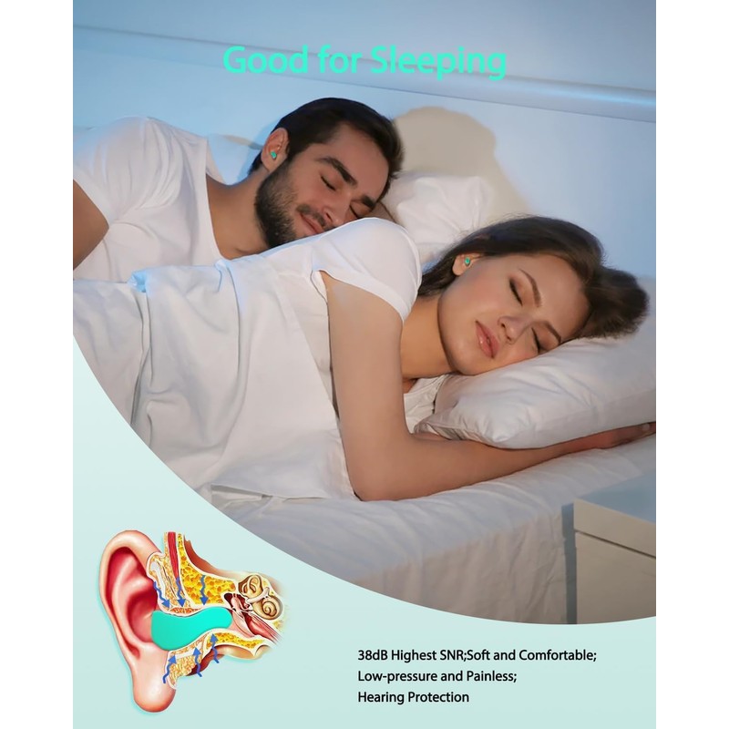 Soft Foam Ear Plugs for Sleep, 200 Pcs 38 dB