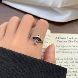 Unbranded Lovely Cute 925 Sterling Silver Mushroom Ring