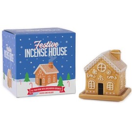 Gift Republic Gingerbread House Incense Burner – Festive Incense Holder with Gingerbread Scent, Perfect Christmas Homeware Gift Home Scent Xmas Décor, Brown