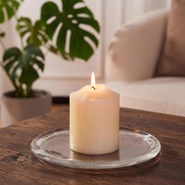 Nuptio Plato de Cristal para Velas de Pilar: 17.5cm Transparente Plato Grande para Vela - Plato Redondo para Velas para Aperitivos joyería baño Comedor y Centro de Mesa decoración