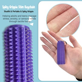 Little Ouchies Fidget - Spiky Grippie Stim Keychain,Pocket-Sized Fidget Toys Sensory Keychain for Anxiety & Stress Relief,Novelty Gifts for Friends(Pink)
