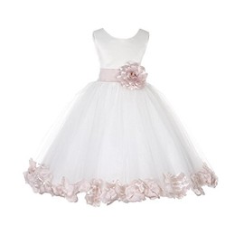 ekidsbridal Floral Rose Petals Ivory Flower Girl Dress Communion Dress Graduation Dresses Formal Dresses 302s 6