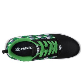 HEELYS Men's Wheeled Heel Shoe, Black/Green/White, 13