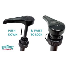 Good Times Coffee Co. Universal Black Coffee Syrup Pump (Pack of 6) - Fits Upouria, Torani Syrups, Davinci, Monin (1 Liter Plastic Bottle Only), and Jordan's Skinny Syrups