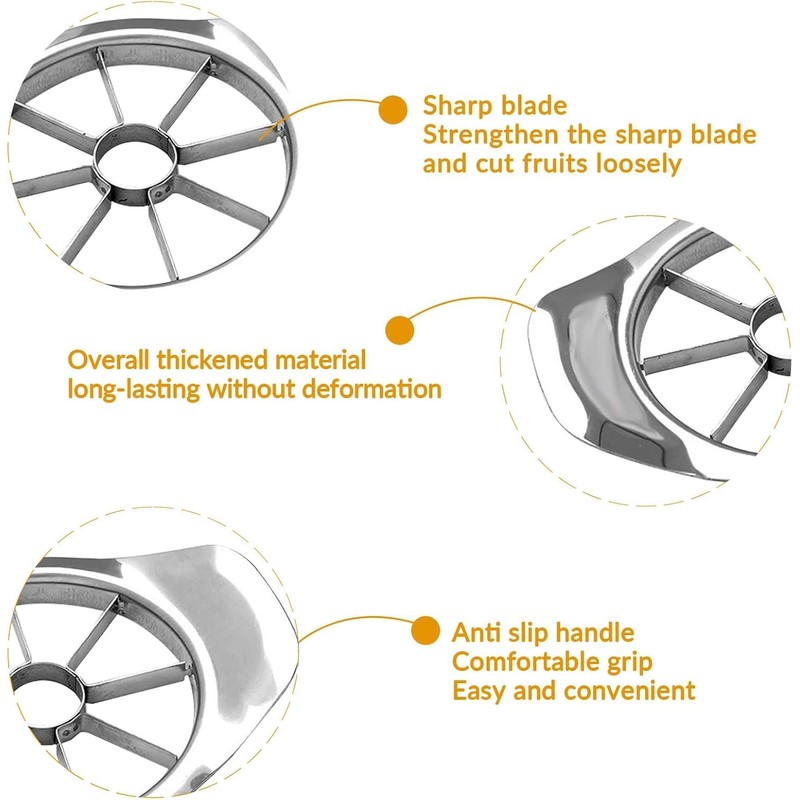 Stainless Steel Apple Slicer and Corer - 8 Blades Heavy