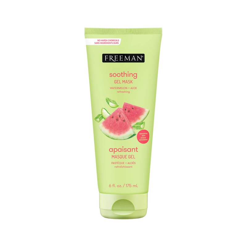 Freeman Soothing Watermelon & Aloe Gel Facial Mask, Hydrates, Nourishes,