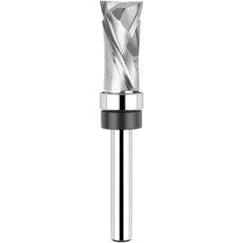 EANOSIC Top Bearing Compression Flush Trim Router Bit 1/4" Shank 1/2" Cutting Diameter, Solid Carbide Spiral Template Router Bit for CNC Pattern Woodworking Tool