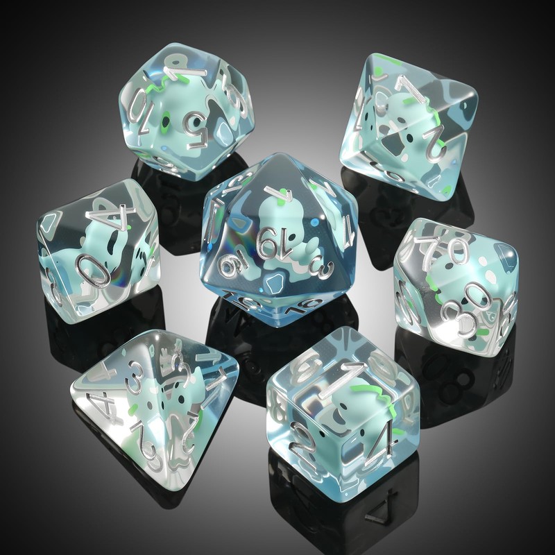 Dinosaur D&D Dice Set 7PCS Polyhedral Dice for Dungeons and