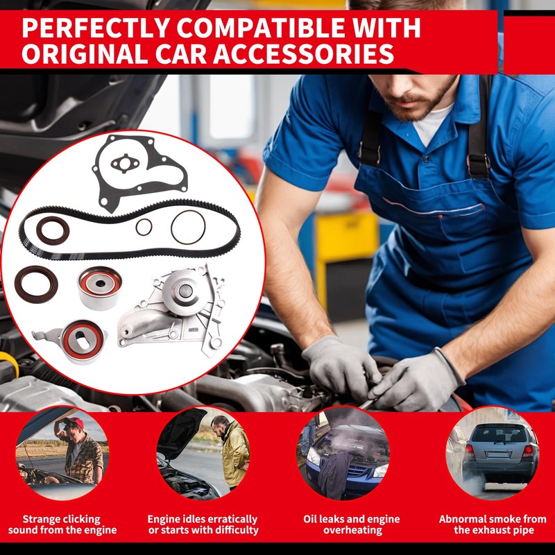 CXYUGUA Timing Belt Kit with Water Pump Compatible with 1987-2001