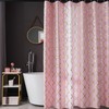 Pink Shower Curtain Gold Moroccan Pattern with 12 Hooks Included,