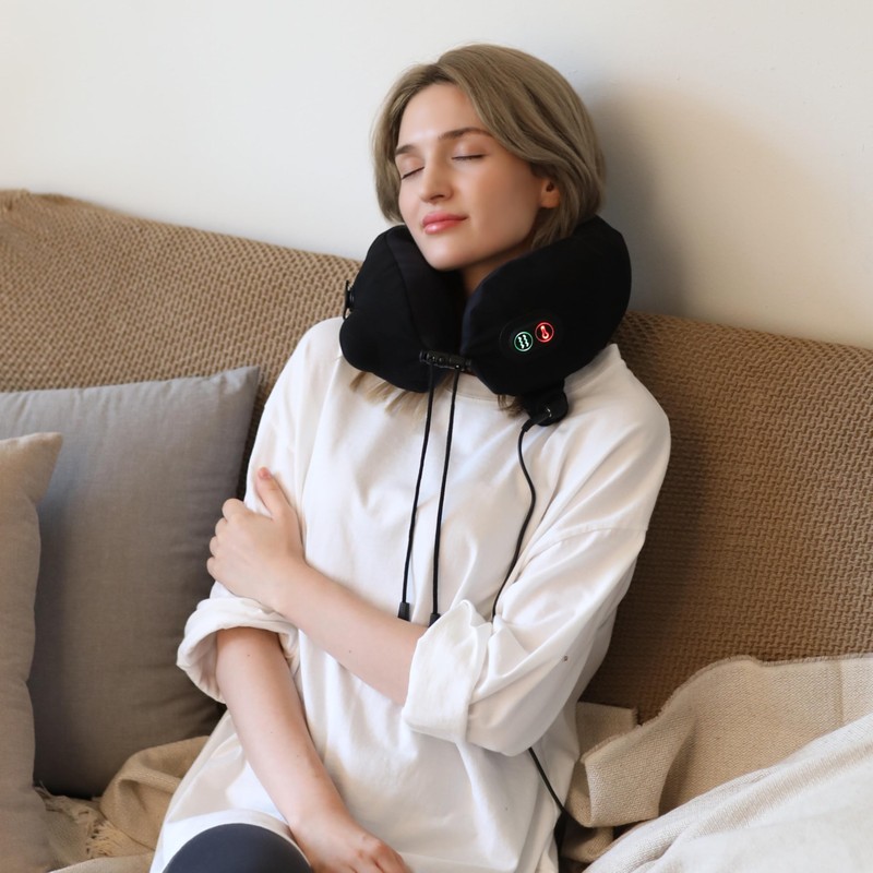 Travelmall Switzerland Multi-Functional Heat & Massage Neck Support for Airplane,
